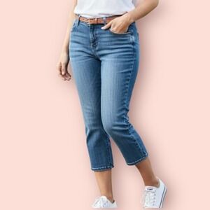 Chicos Platinum‎ Capri Jeans Womens Size 0.5 Small 6 Wash Crop Straight Stretch